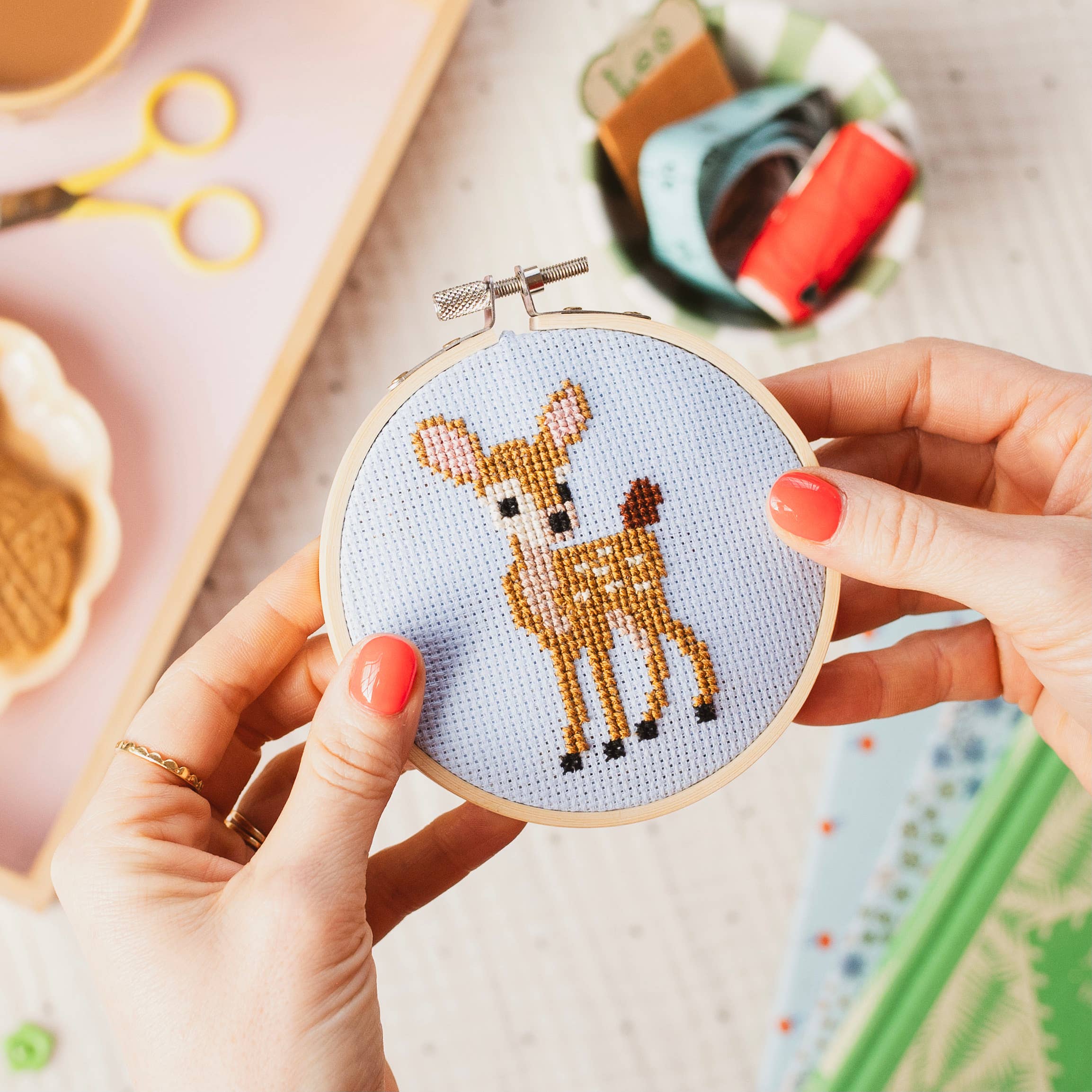 Beginner Baby Deer Fawn Cross Stitch Kit - Image 2