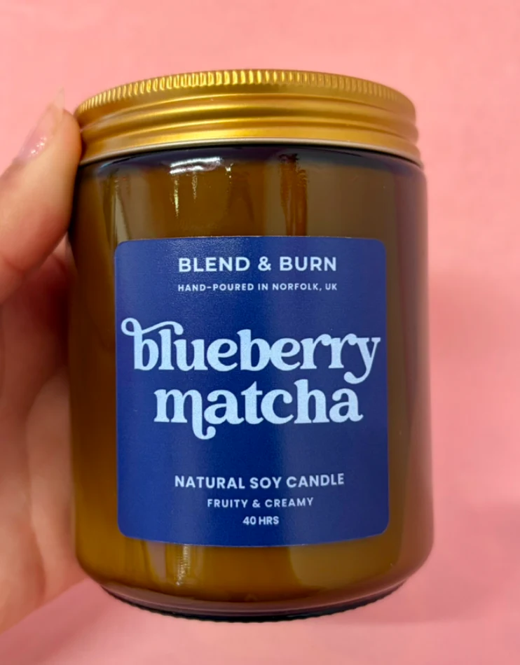 Blueberry Matcha Natural Soy Candle - Image 2