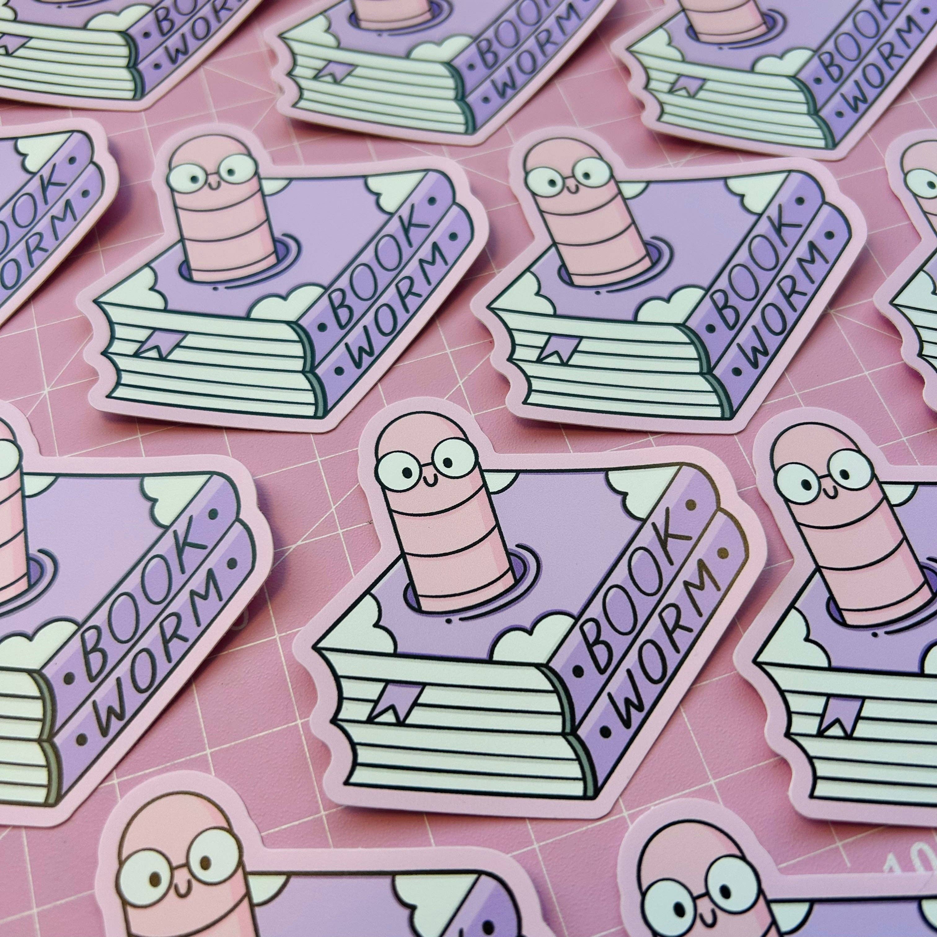 Bookworm Vinyl Sticker - Image 2