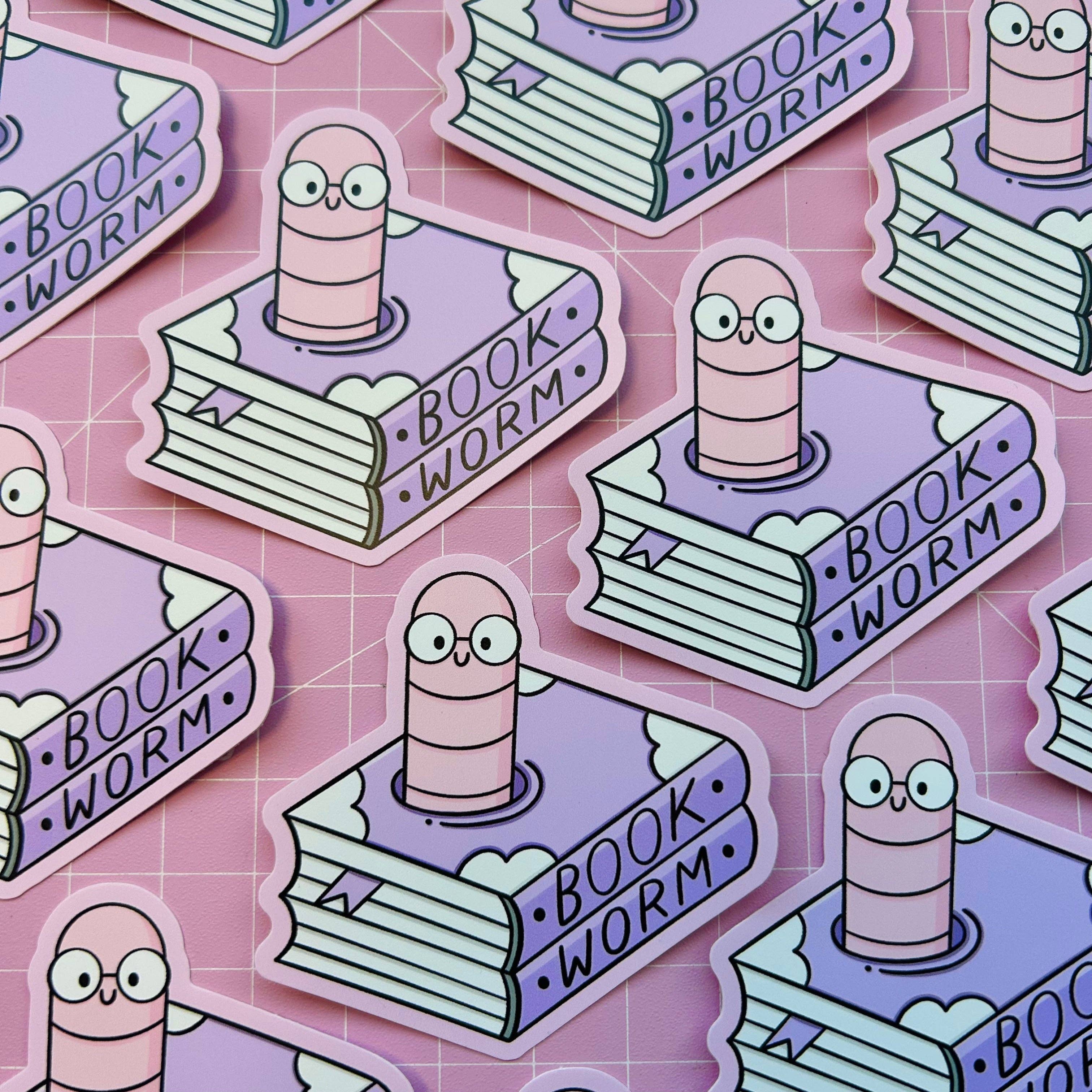 Bookworm Vinyl Sticker - Image 3