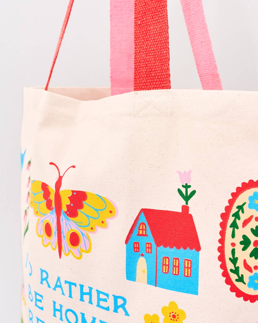 Canvas Tote, I'd Rather Be Home Reading - Image 3