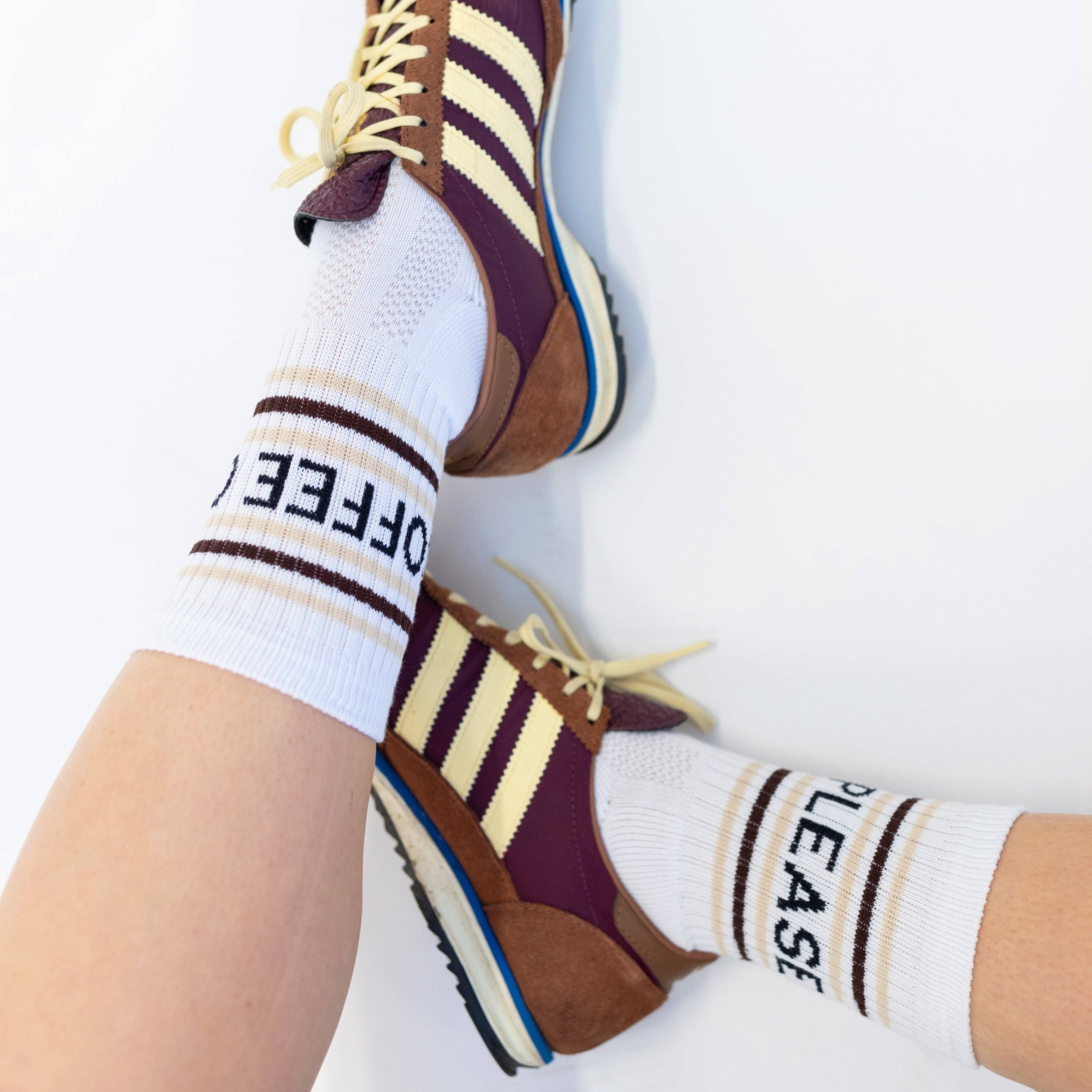 Coffee Please Slogan Sports Socks - Image 2