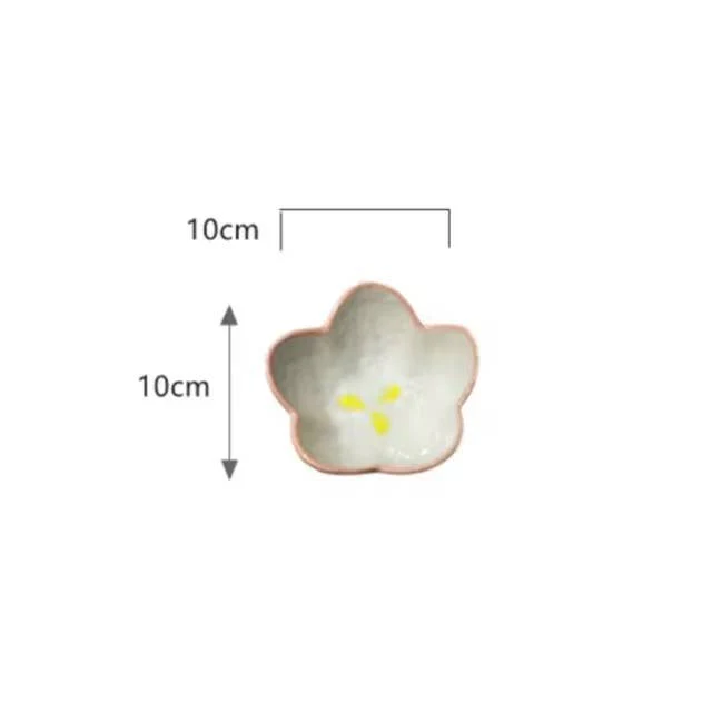 Flower Small Ceramic Dessert Snack Sauce Plate - Image 2