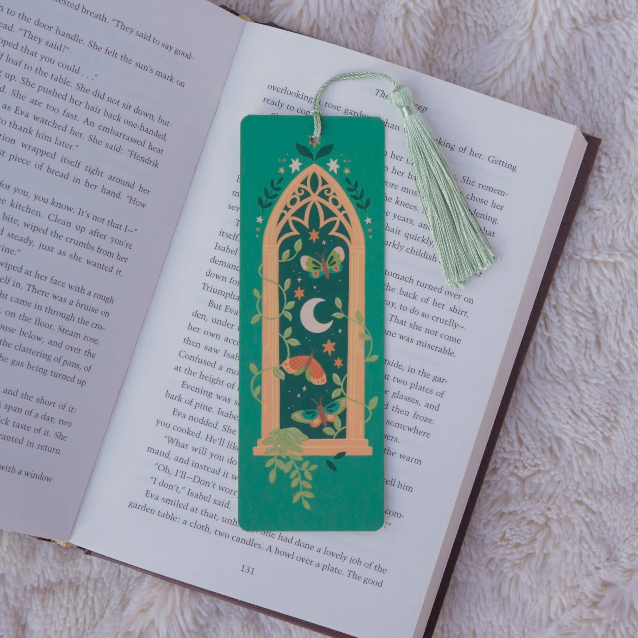 Forest Window, Fantasy Bookmark with Tassel - Image 2