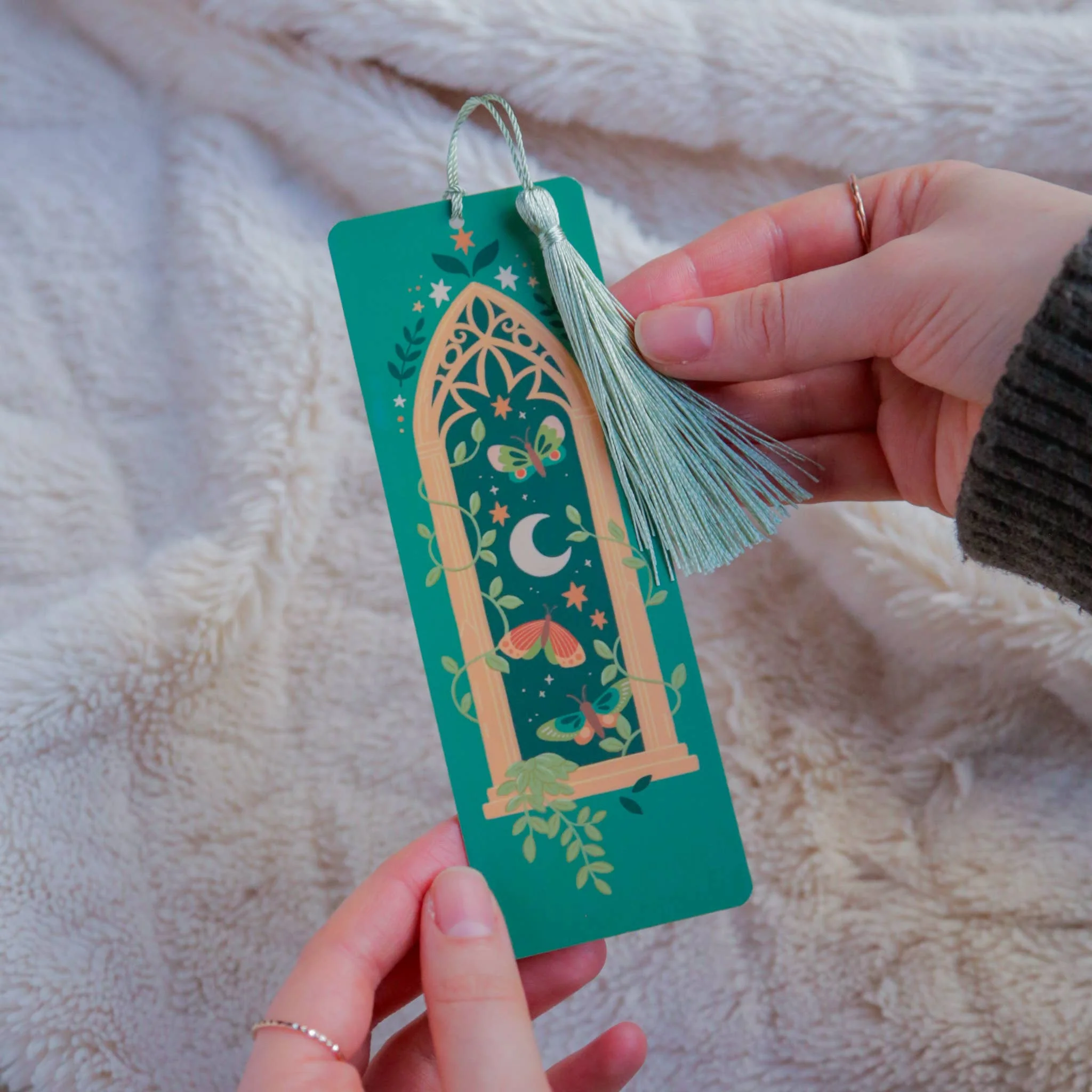 Forest Window, Fantasy Bookmark with Tassel - Image 3