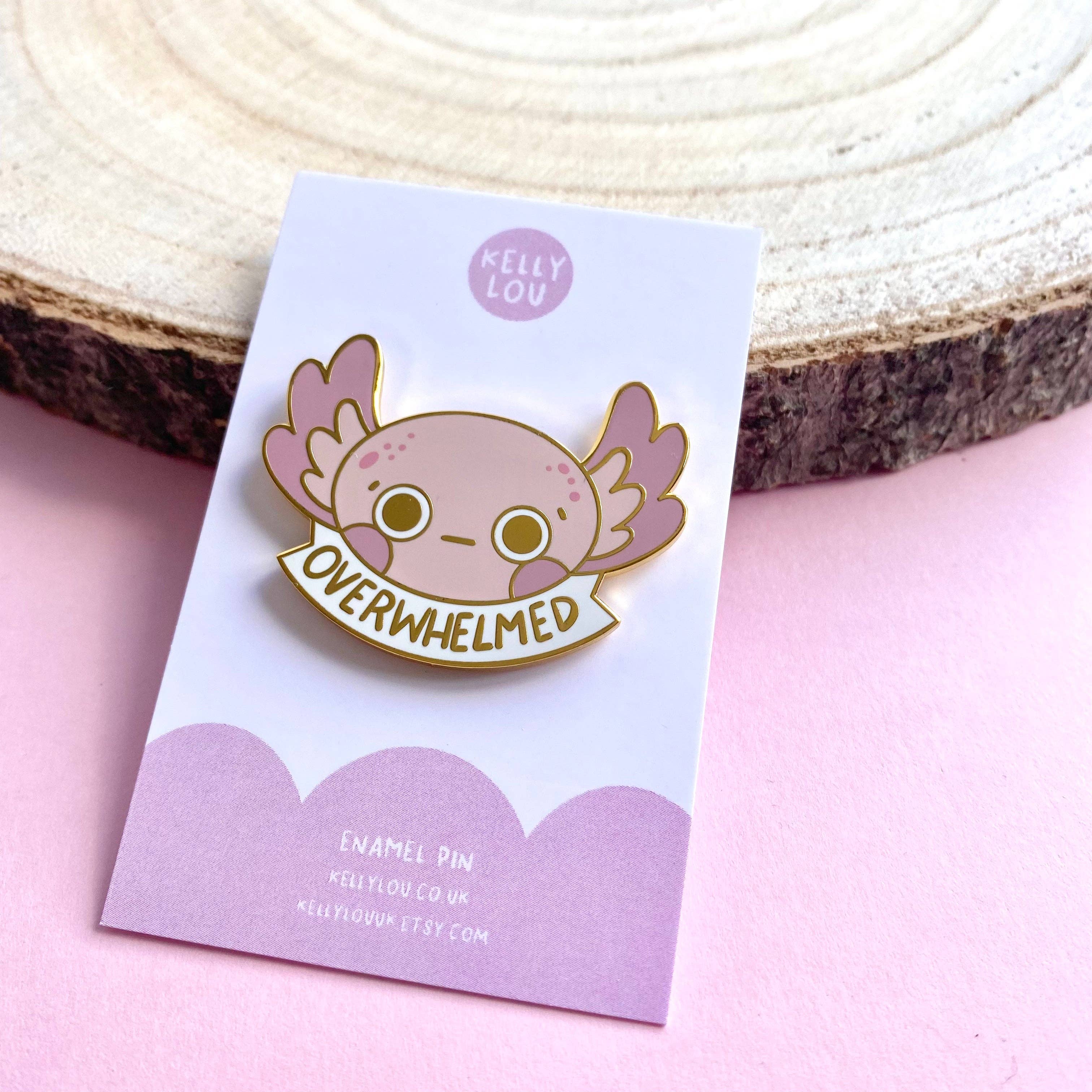 Overwhelmed Axolotl Enamel Pin - Image 2