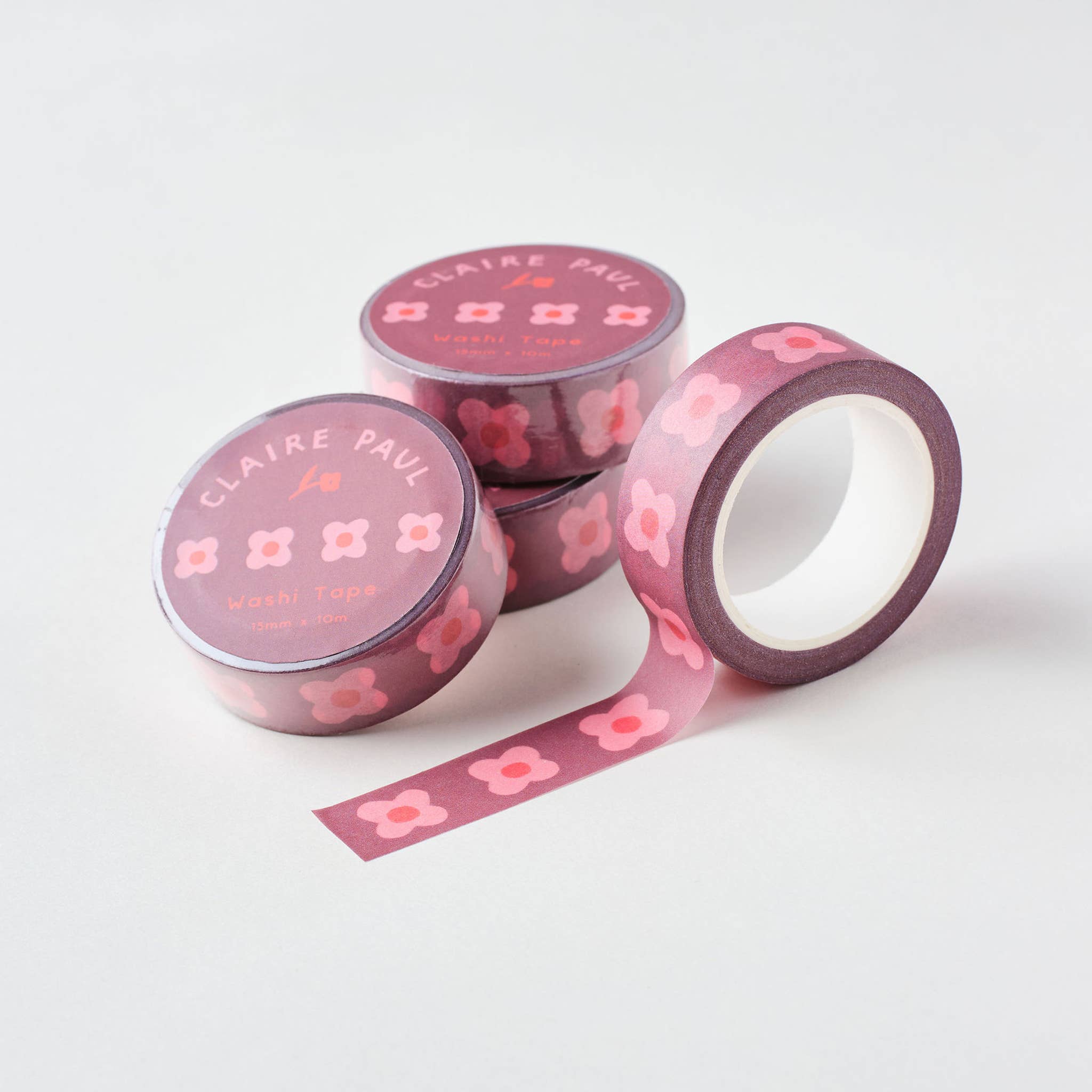 Pink Block Flower Washi Tape - Image 2