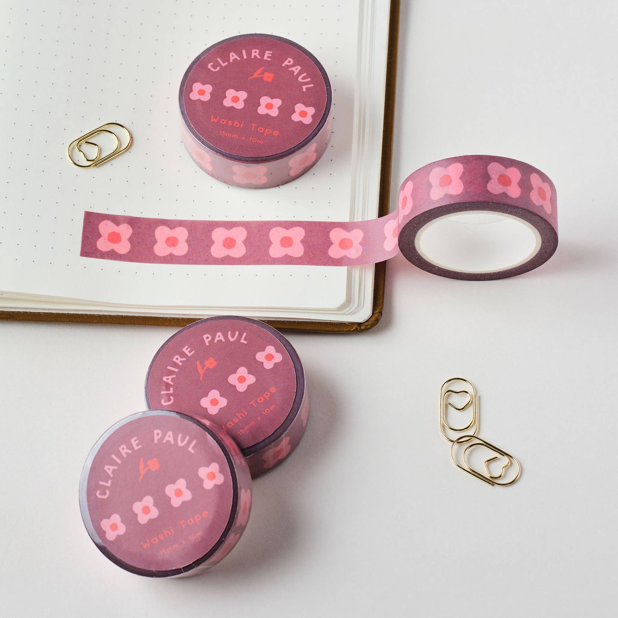 Pink Block Flower Washi Tape - Image 3