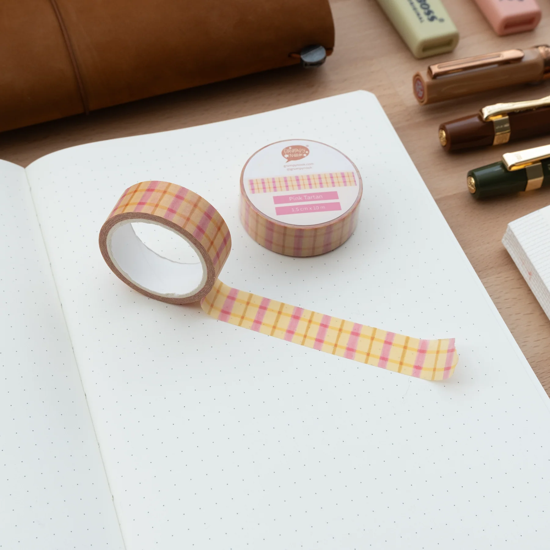 Pink Tartan Washi Tape
