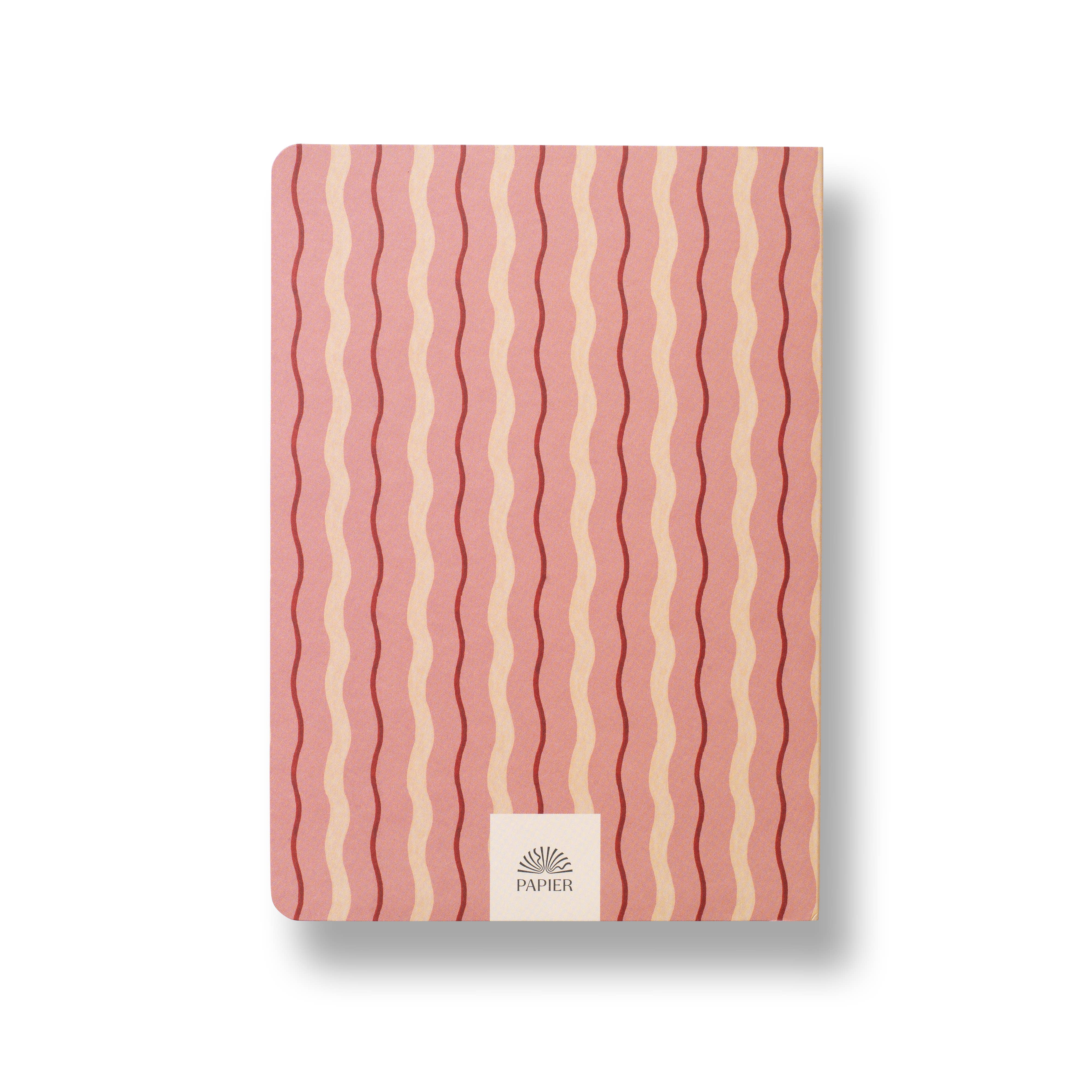 Pink Waves Stepped Softcover Lined Notebook - Image 2