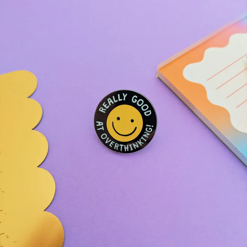 Really Good At Overthinking Enamel Pin Badge - Image 2