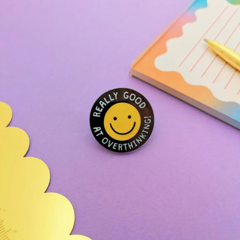 Really Good At Overthinking Enamel Pin Badge - Image 3