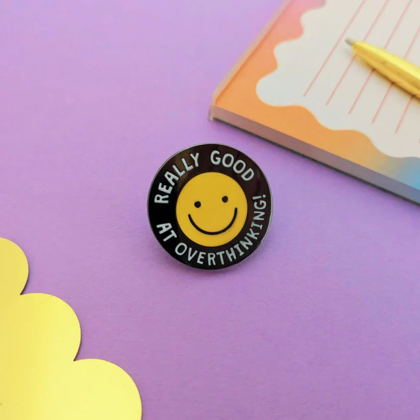 Really Good At Overthinking Enamel Pin Badge - Image 4