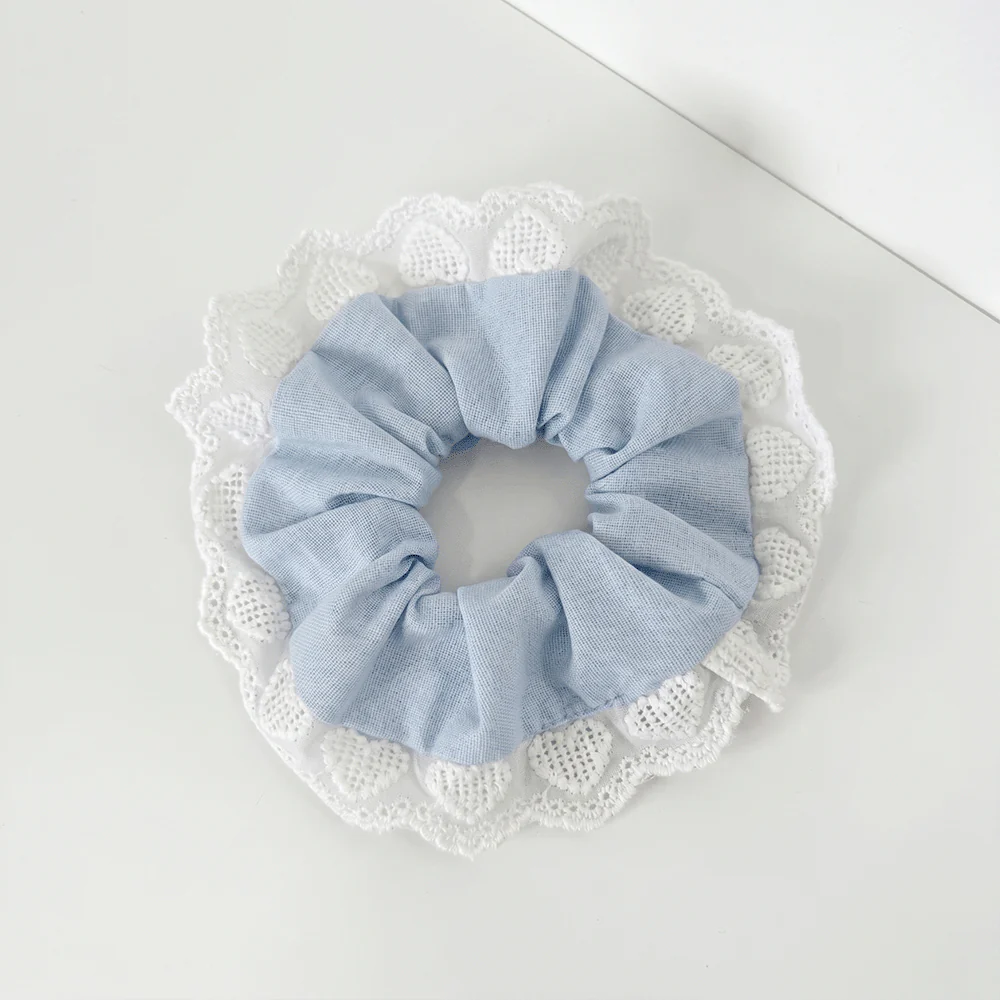 Scrunchie - Powder Blue Hearts