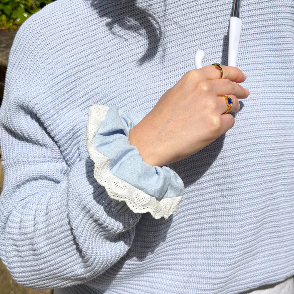 Scrunchie - Powder Blue Hearts - Image 3