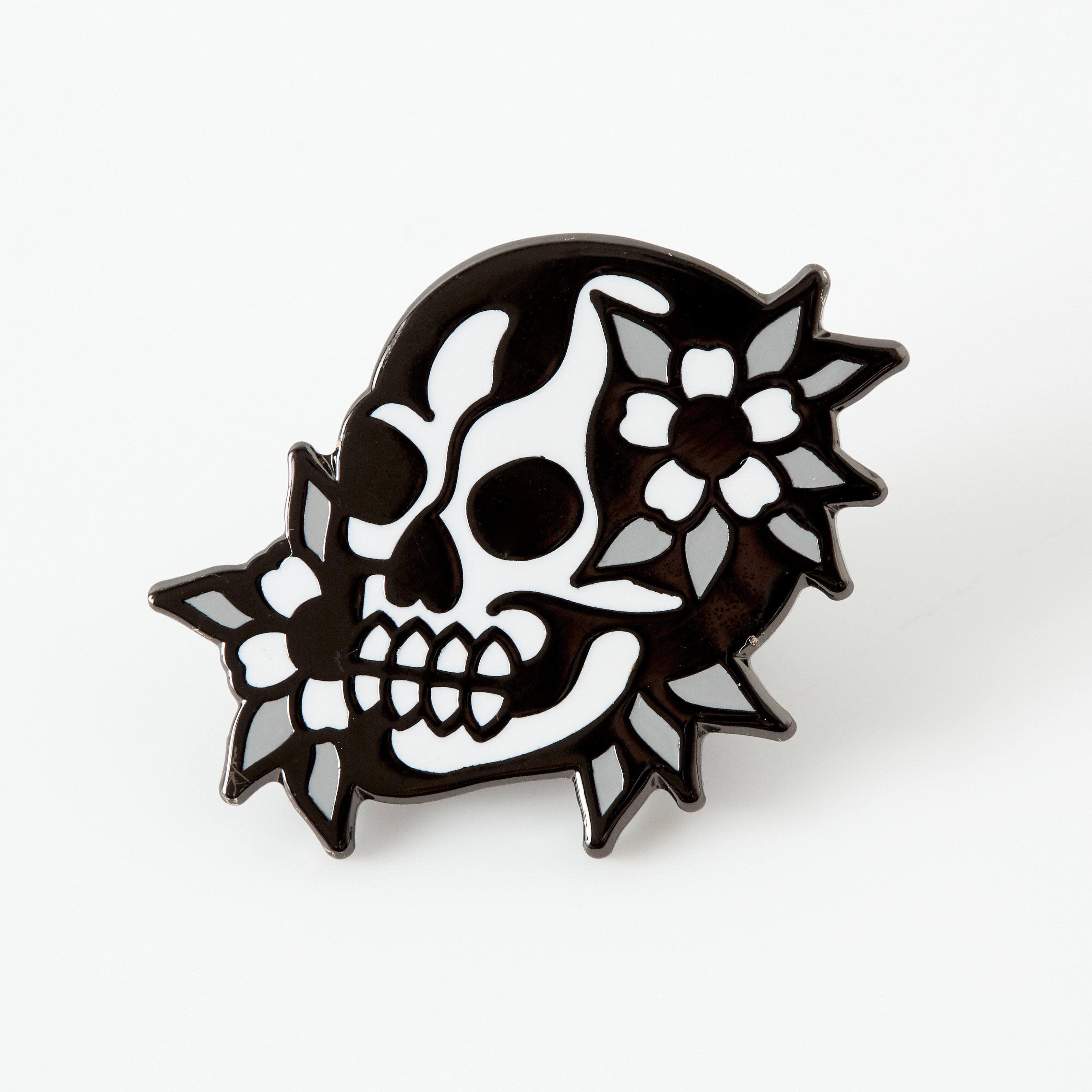 Skull Face Enamel Pin - Image 2
