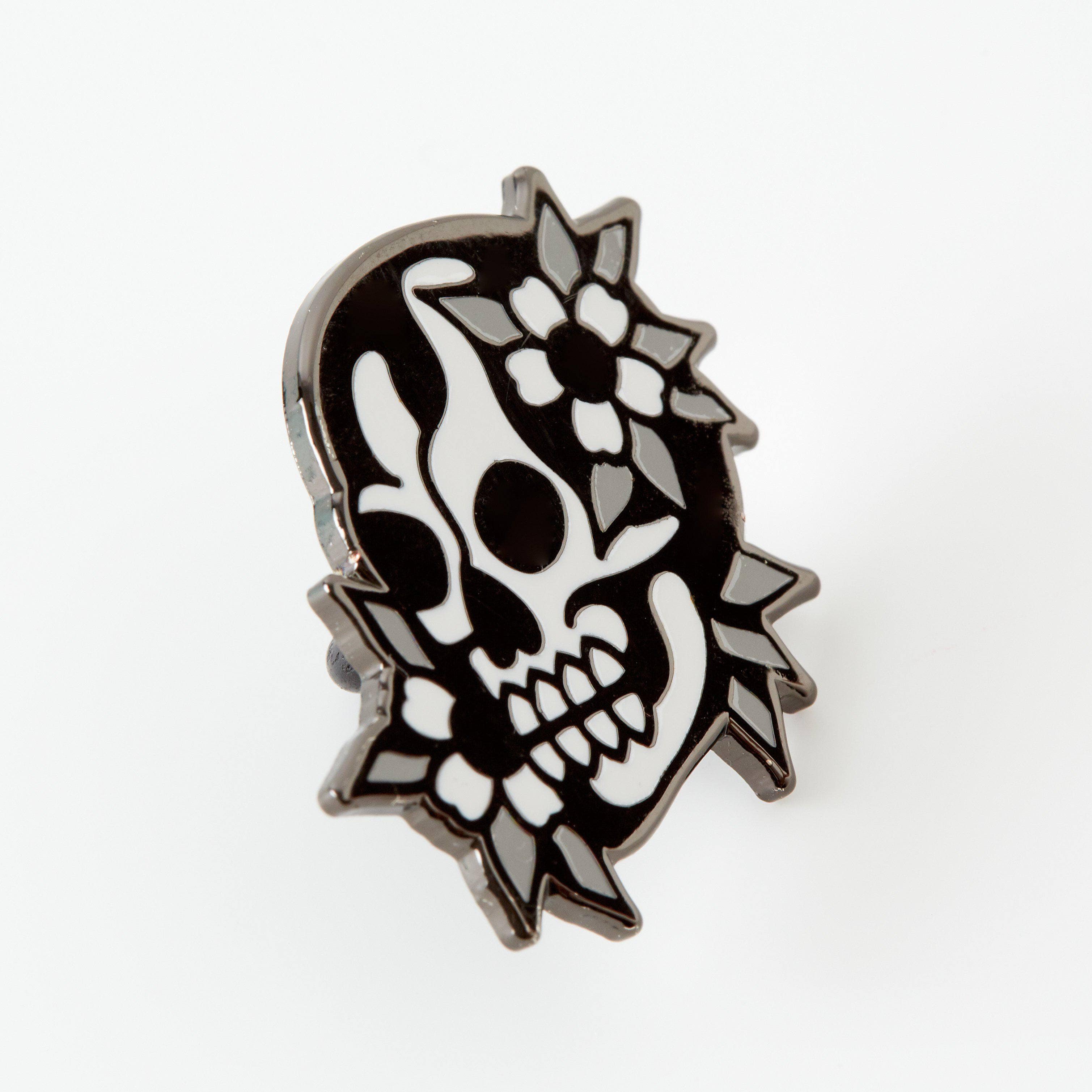 Skull Face Enamel Pin - Image 3