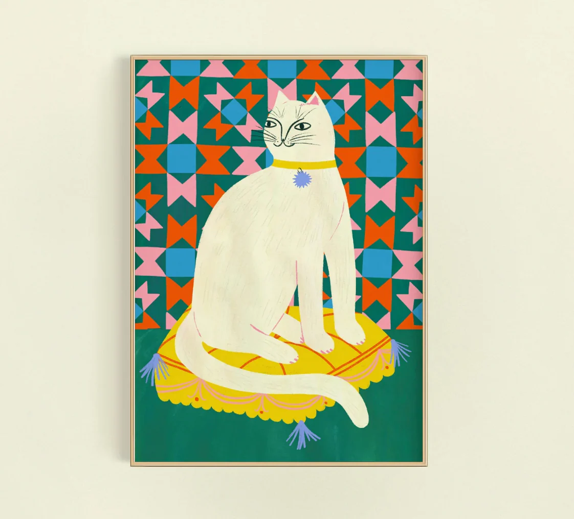 Staffordshire Cat Art Print - A5