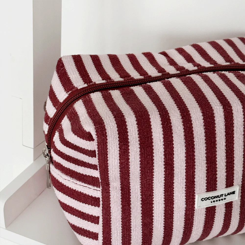 Towel Makeup Bag - Blushberry Scallop Stripes - Image 2