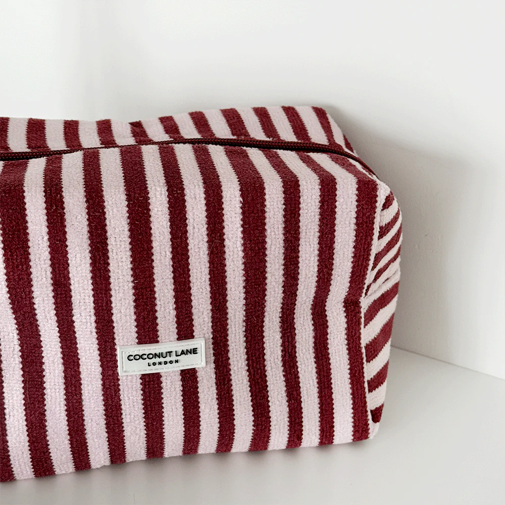 Towel Makeup Bag - Blushberry Scallop Stripes - Image 3