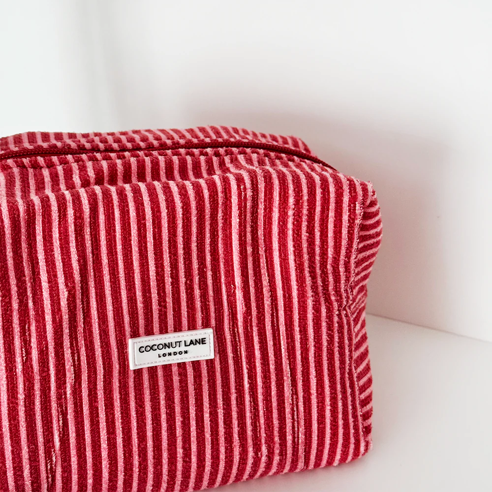 Towel Makeup Bag - Mulberry Stripes - Image 2