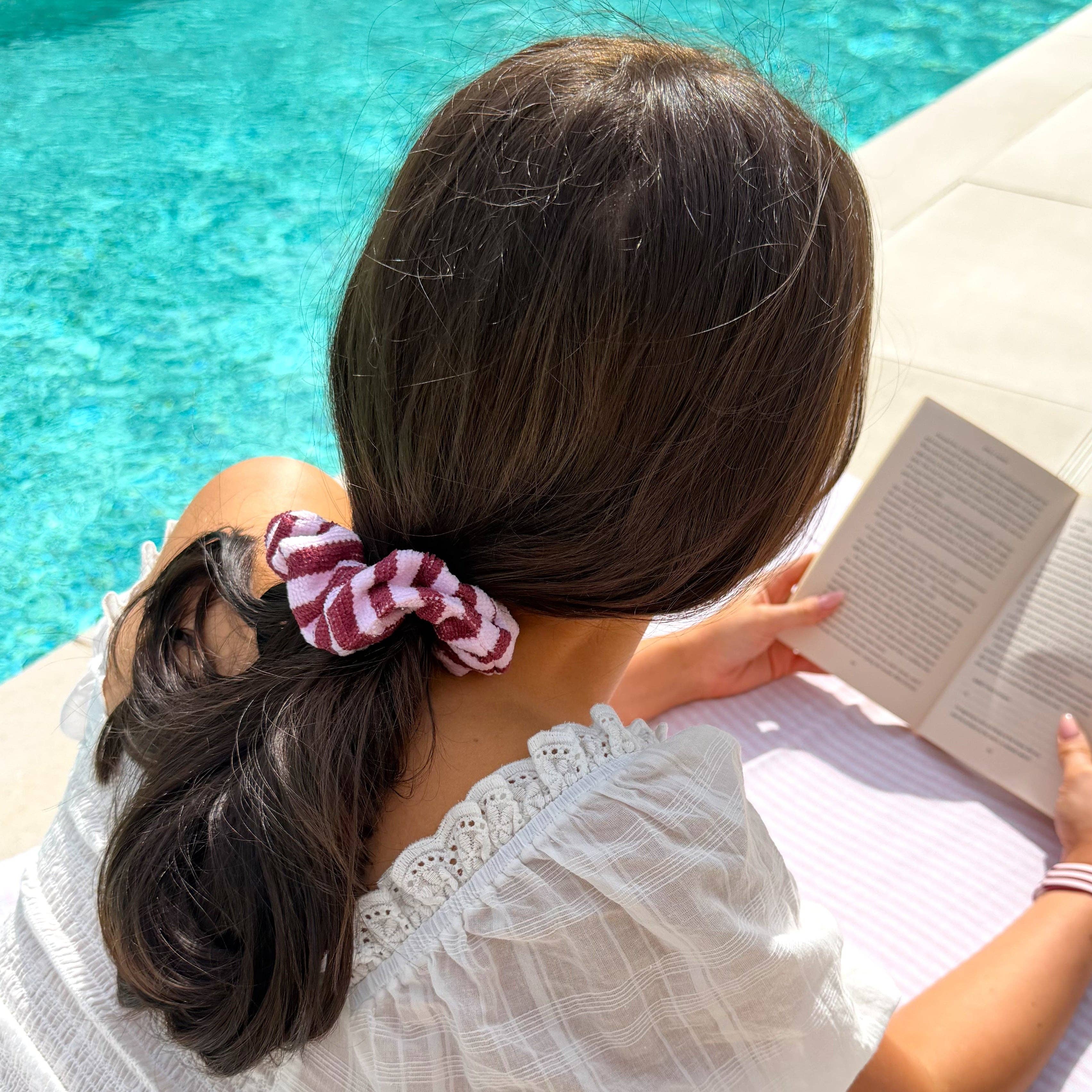 TOWEL Scrunchie - Blushberry Scallop Stripes - Image 2