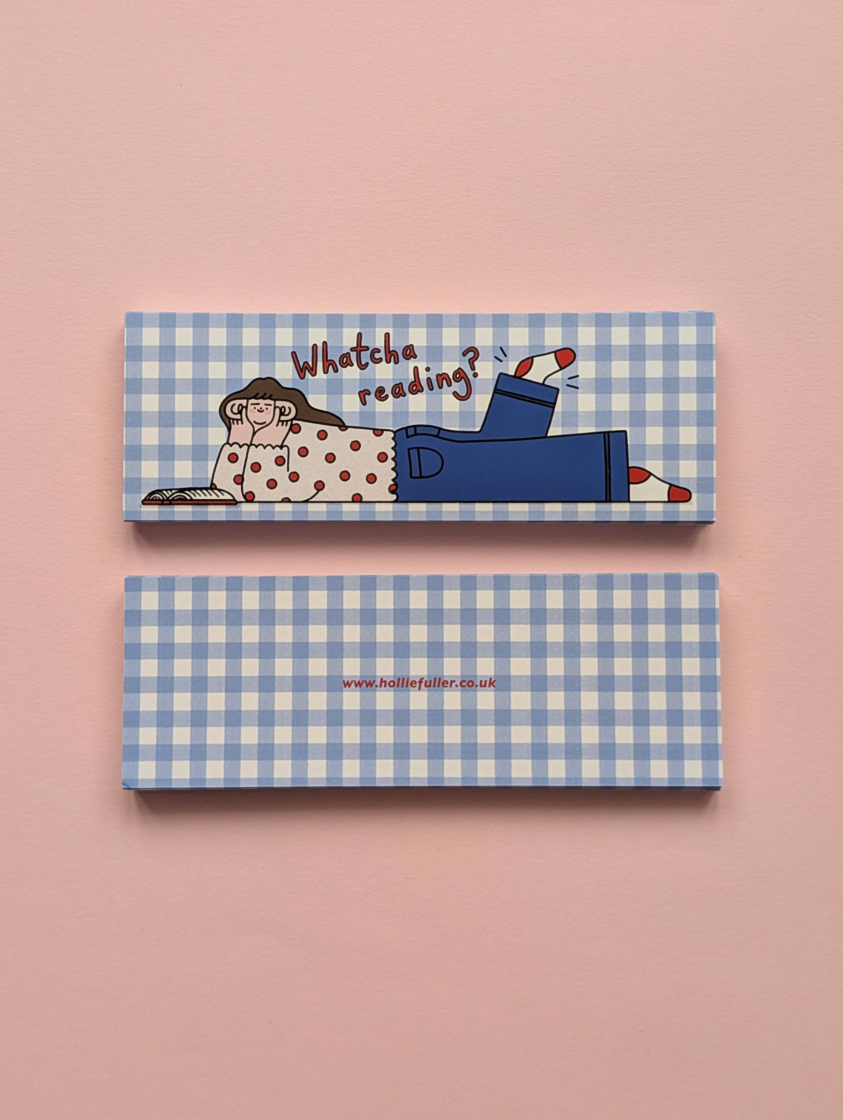 Whatcha Reading? Gingham Bookmark - Image 2