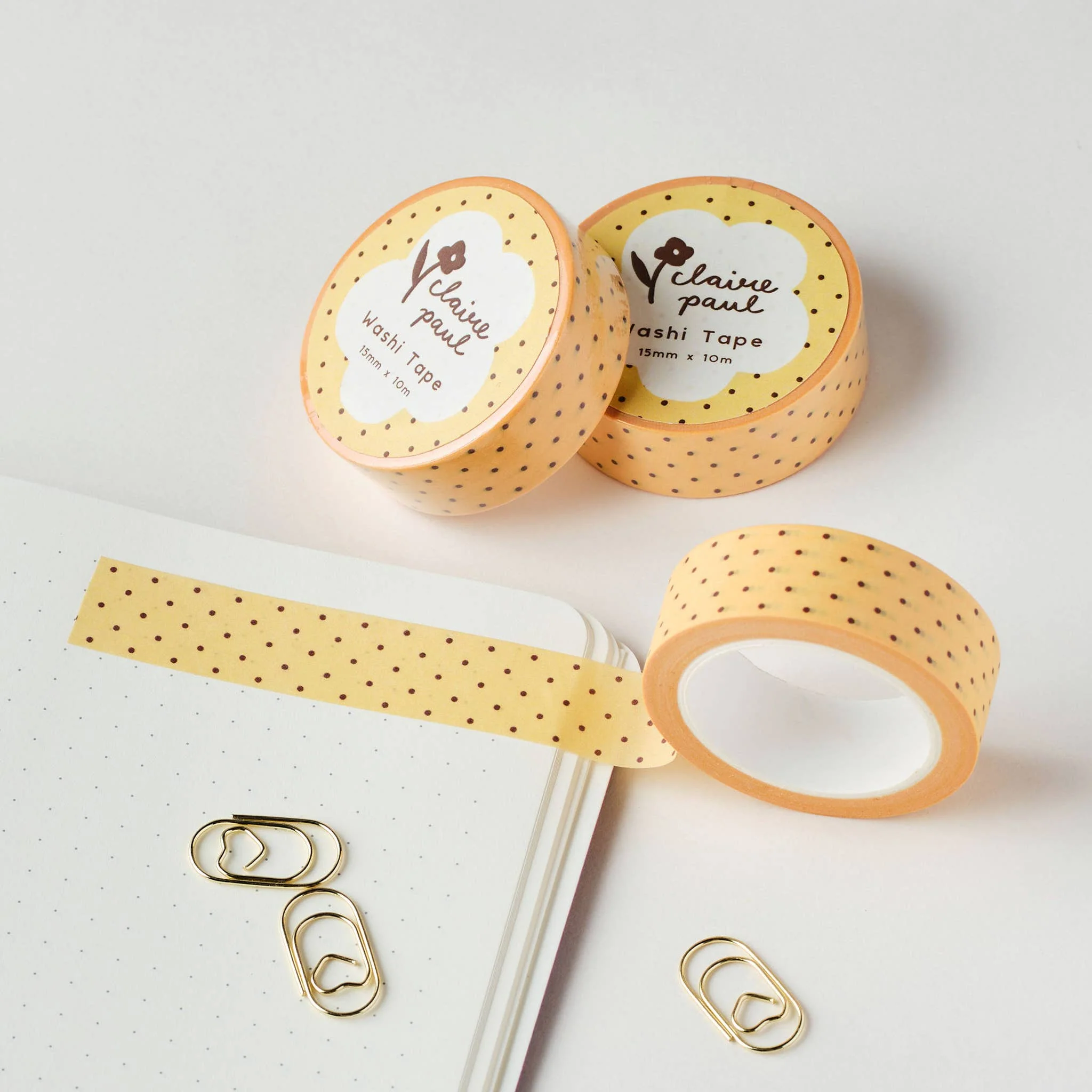 Yellow & Brown Polka Dots Washi Tape